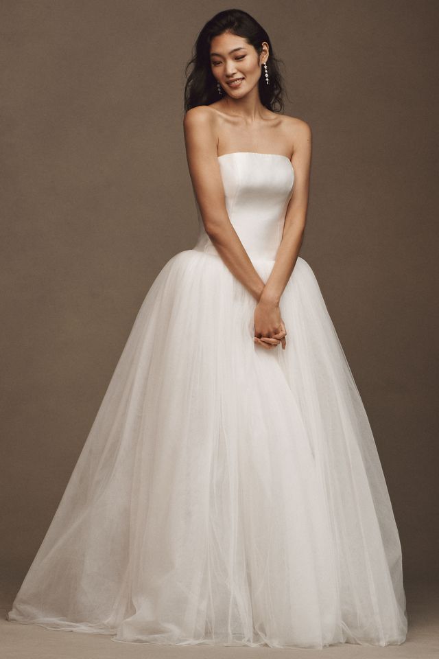 Jenny by Jenny Yoo Georgina Strapless Corset Drop-Waist Tulle Wedding Gown #2