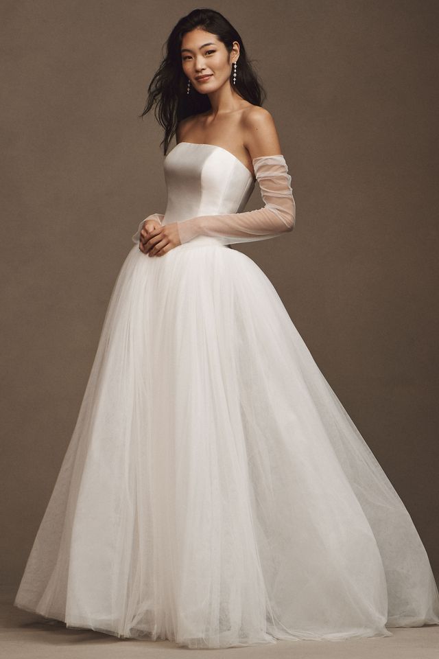 Jenny by Jenny Yoo Georgina Strapless Corset Drop-Waist Tulle Wedding Gown #4