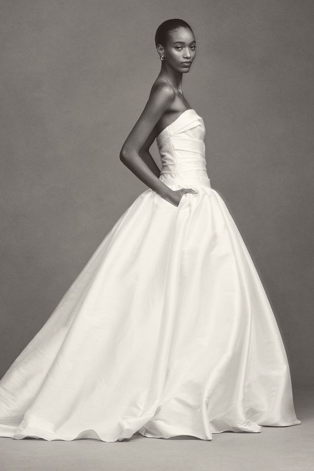 Jenny Yoo Charlotte Strapless Drop-Waist Taffeta Wedding Gown #5
