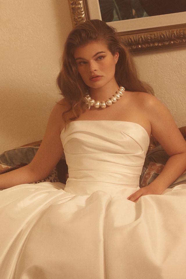 Jenny Yoo Charlotte Strapless Drop-Waist Taffeta Wedding Gown #1
