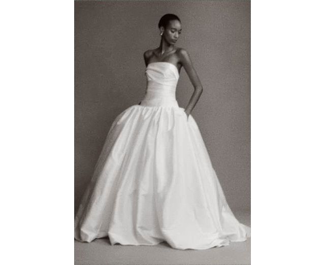 Jenny Yoo Charlotte Strapless Drop-Waist Taffeta Wedding Gown |  Anthropologie