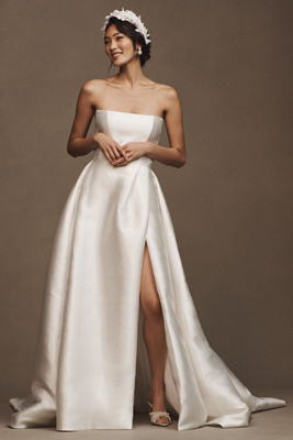 Jenny Yoo Jenny By  Catherine Strapless A-line Mikado Wedding Gown In White