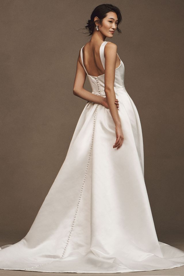 Jenny by Jenny Yoo Clara Square-Neck Satin A-Line Wedding Gown ...