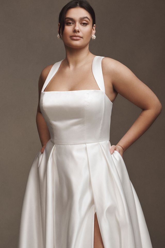 Jenny by Jenny Yoo Clara Square-Neck Satin A-Line Wedding Gown #6