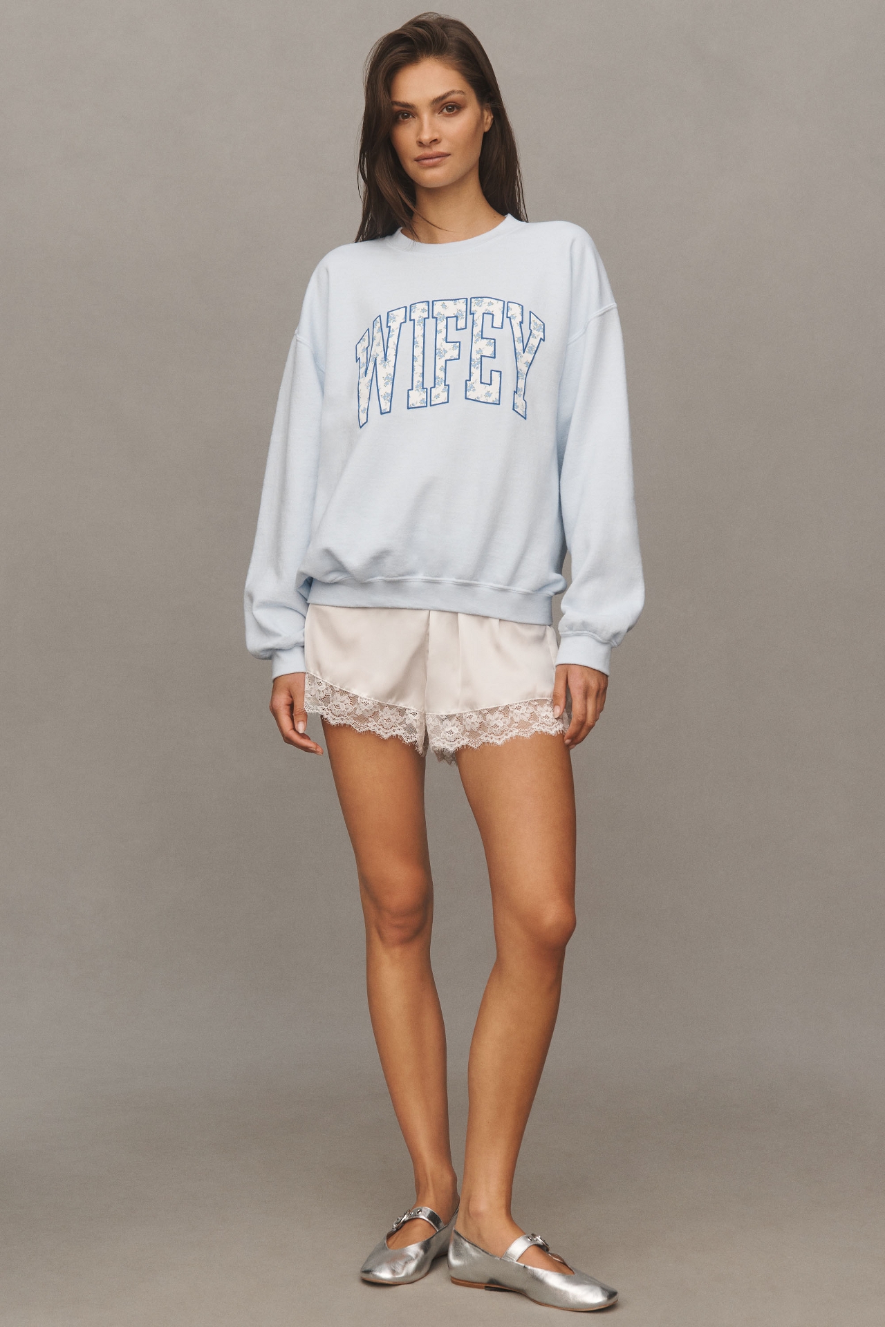 By Anthropologie Weddings Wifey Crew- Neck Sweatshirt