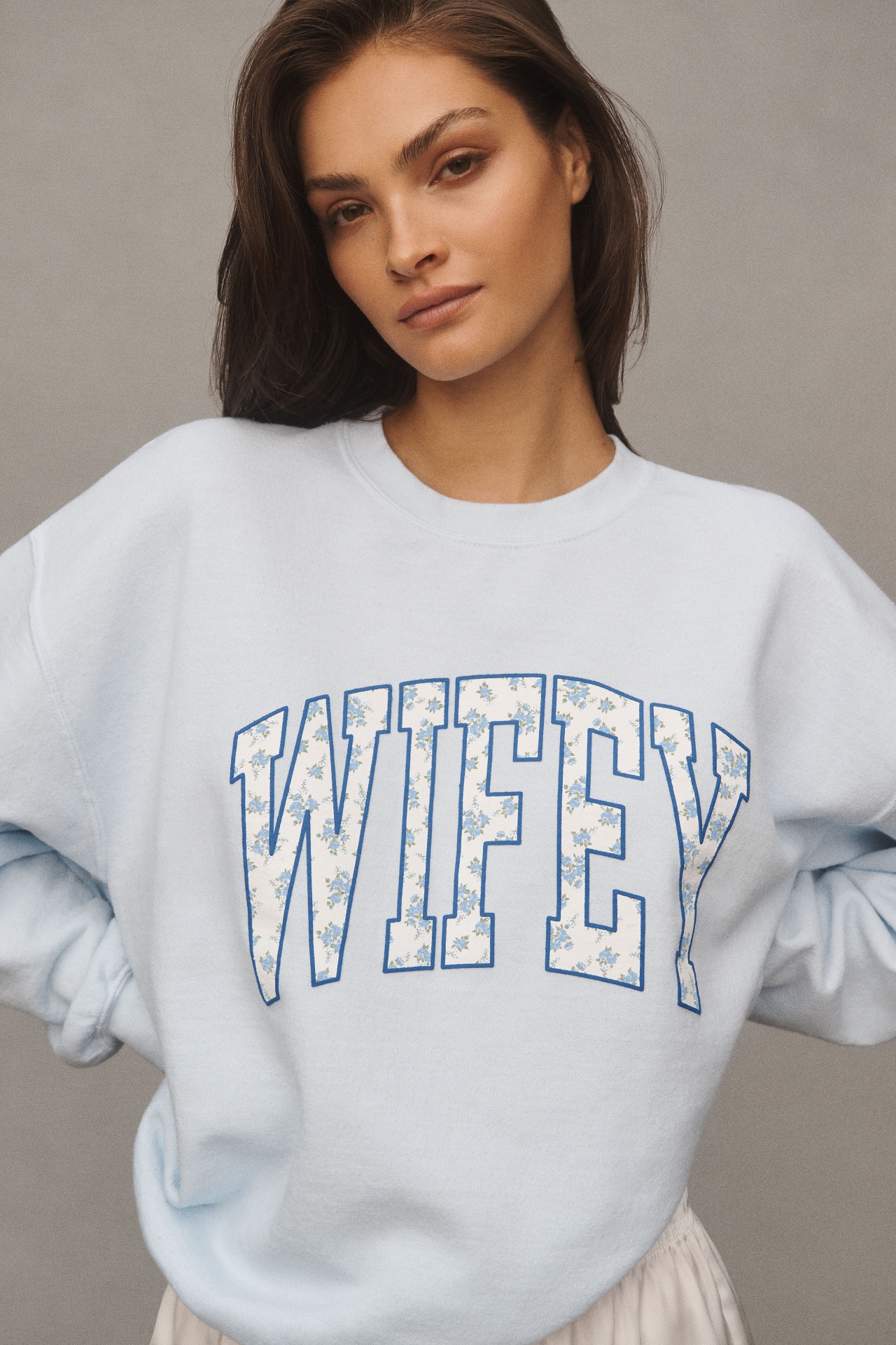 By Anthropologie Weddings Wifey Crew- Neck Sweatshirt