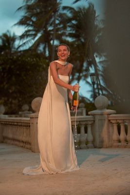 （ベストセラー）Anthropologie Jenny Yoo ウエディングドレス Jenny by Jenny Yoo Jennifer Plunge Satin Wedding Gown