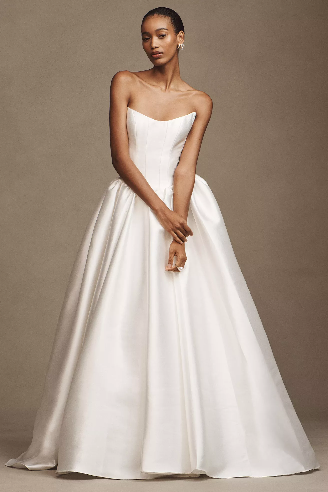 Jenny by Jenny Yoo Milena Strapless Drop-Waist Mikado Wedding Gown