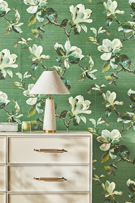 Anthropologie Sherbourn Magnolia Floral Wallpaper