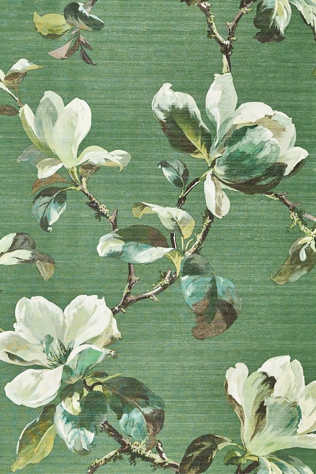 Sherbourn Green Magnolia Floral Vinyl Wallpaper #2