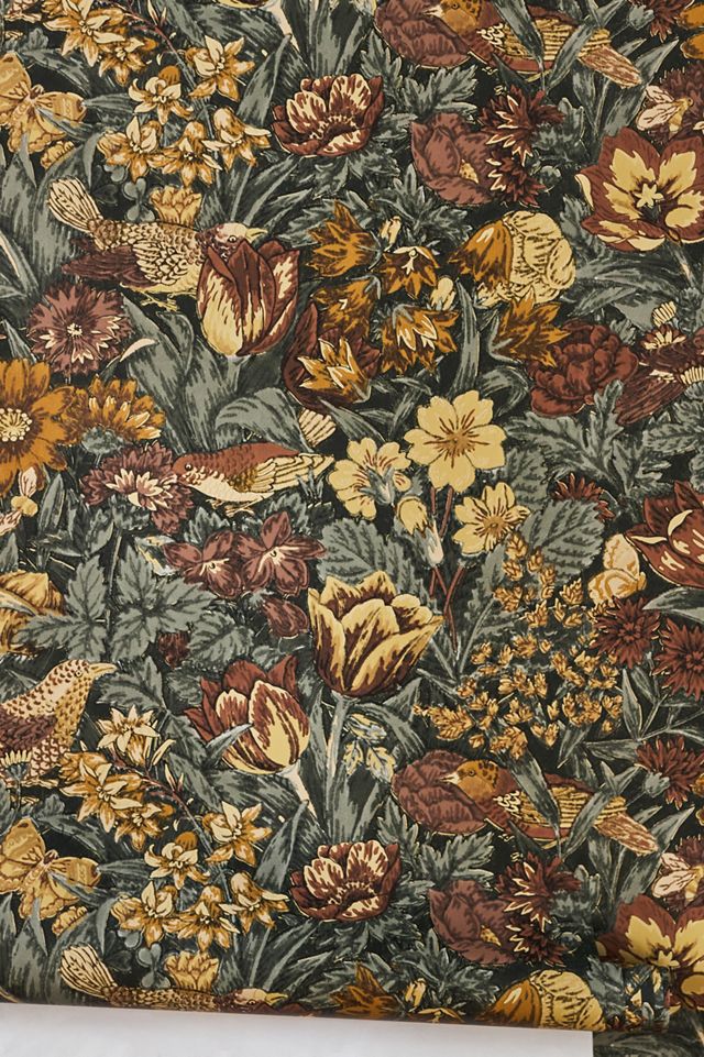 Bird Floral Vintage Prepasted Wallpaper #1