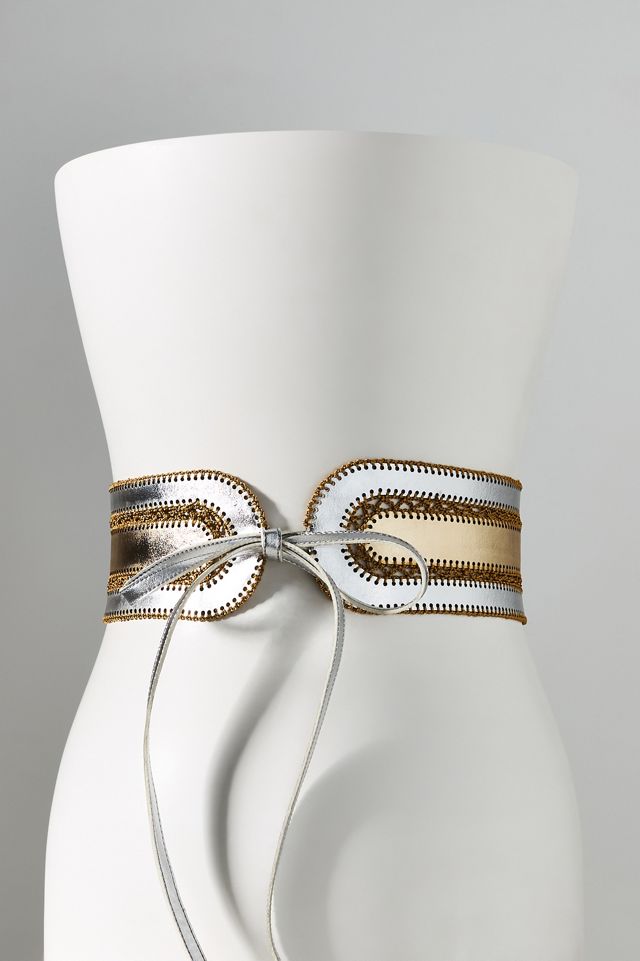 Cynthia Rowley Metallic Wrap Belt #2