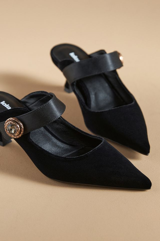 Lola Cruz Kaia Velvet Mule Heels #2