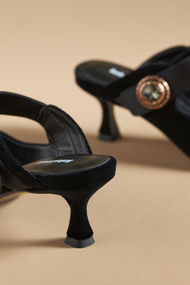 Lola Cruz Kaia Velvet Mule Heels #3