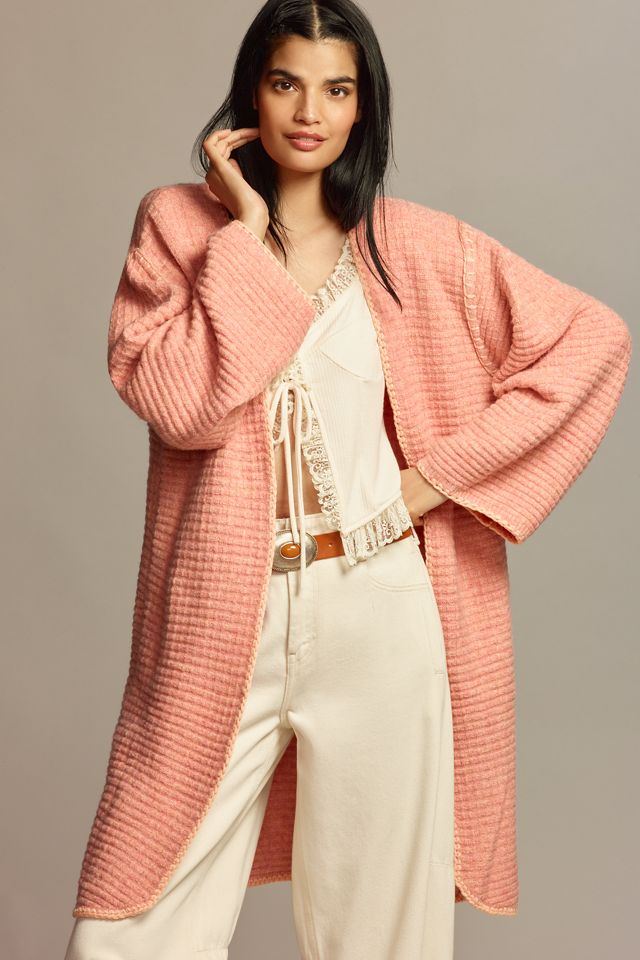By Anthropologie Whipstitch Cardigan Sweater with Scarf #2