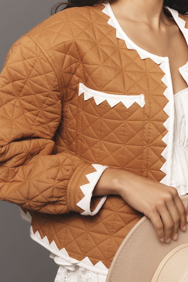 By Anthropologie Zigzag-Trim Quilted Jacket #2