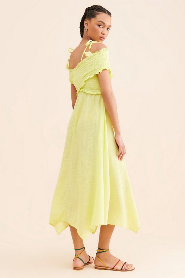 Smocked Gauze Midi Dress #1