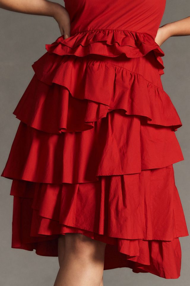 One-Shoulder Tiered Midi Dress #2