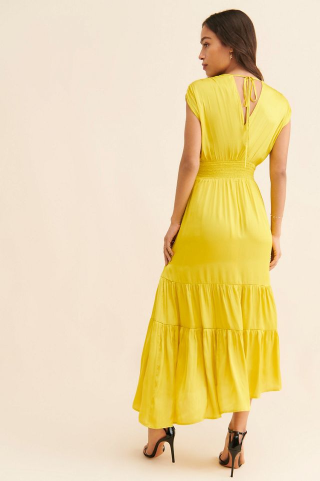 Du Paradis Tiered Satin Maxi Dress #1