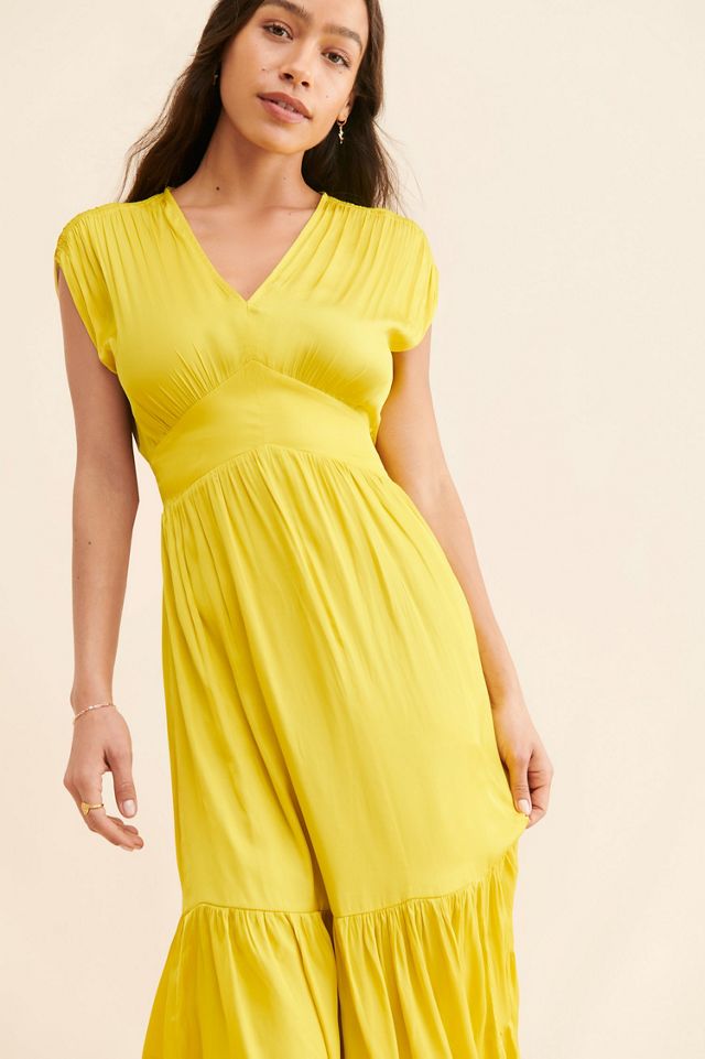 Du Paradis Tiered Satin Maxi Dress #3