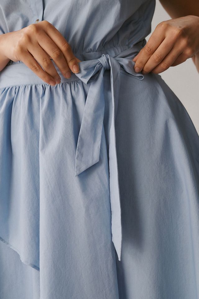 Maeve Asymmetrical Sleeveless Shirt Dress #2