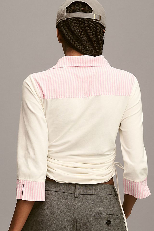 Maeve Collared Scoop-Neck Top #1