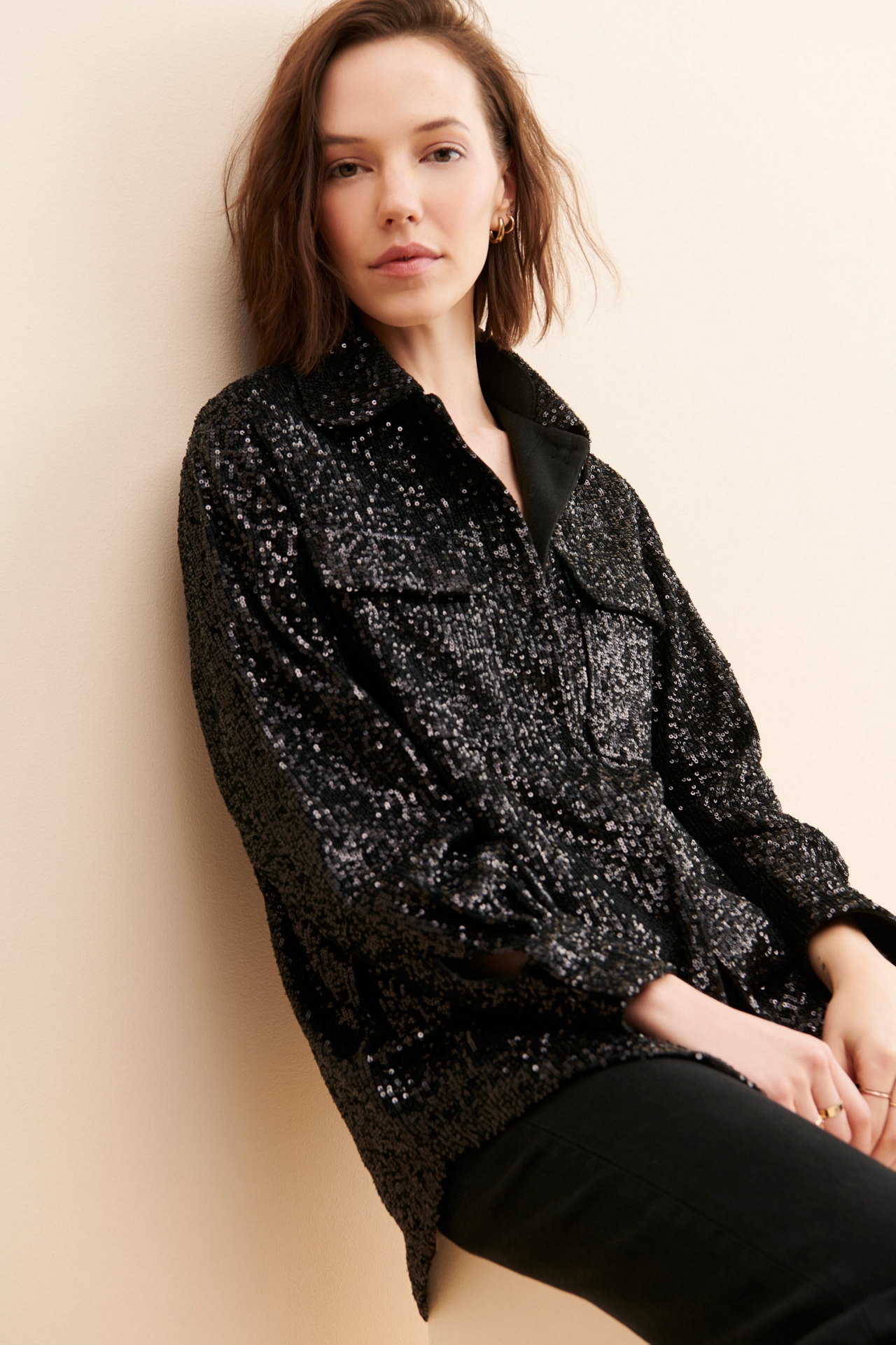 BB Dakota Glitter Sweet Shirt Jacket