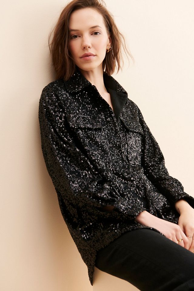 BB Dakota Glitter Sweet Shirt Jacket #2