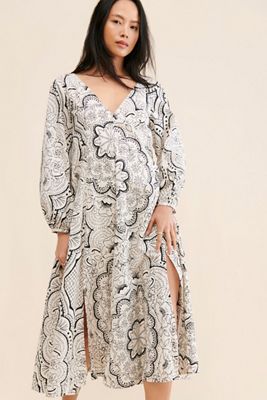 Long-Sleeve V-Neck Dress