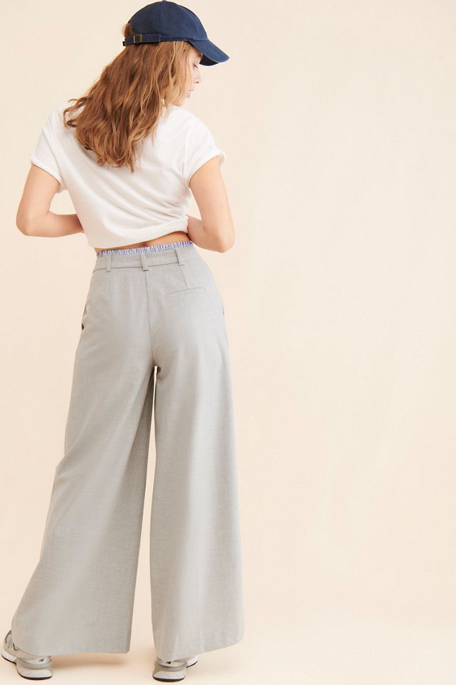 Maeve Boxer Detail Pleat-Front Trousers #1