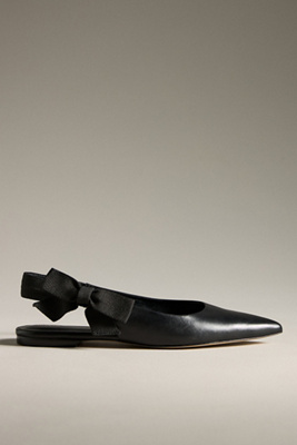 Maeve Side-bow Slingback Flats In Black