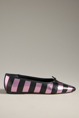 anthropologie Maeve Square-Toe Ballet Flats Pink Pattern