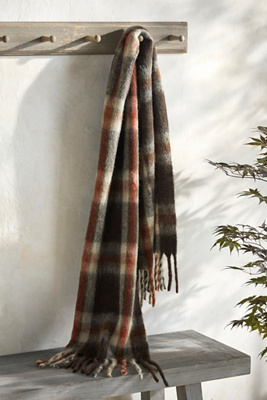 Terrain Plaid Blanket Scarf, Rose In Pink