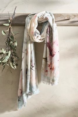 Shop Terrain Painted Lilies Scarf In Grey