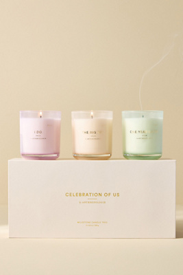 Anthropologie Nostalgia Wedding Gift Candles, Set Of 3