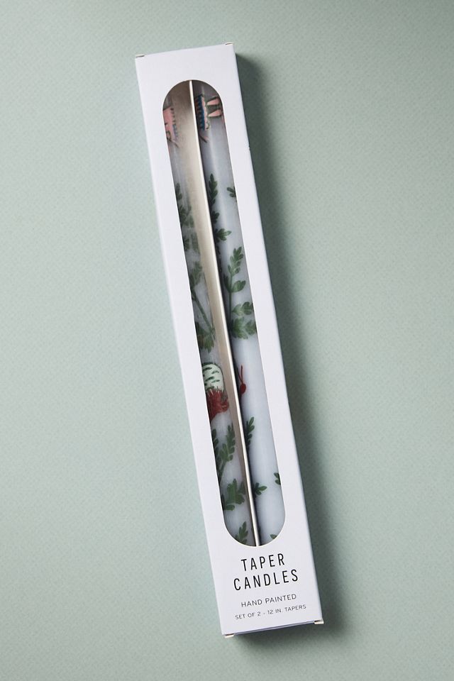 Gardenia Handpainted Taper Candles, Set of 2 #1