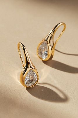 Shop By Anthropologie Delicate Crystal Huggie Earrings In Gold