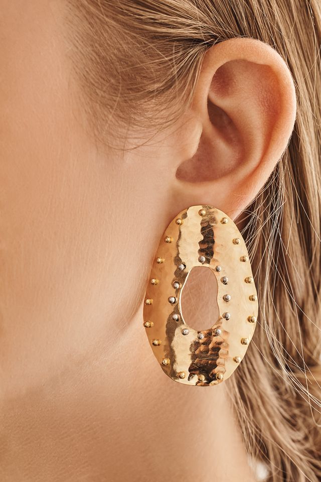 Open Oval Spur Drop Earrings #1