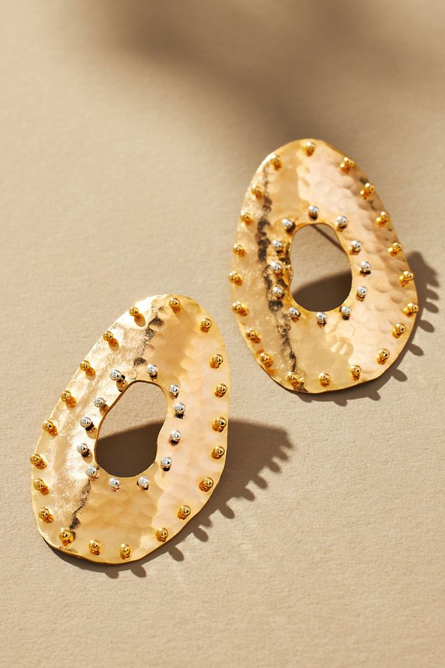 Open Oval Spur Drop Earrings #3