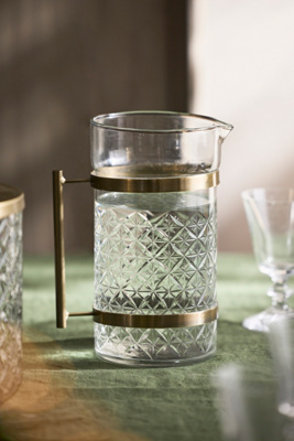 Terrain Starry Etched Glass Pitcher