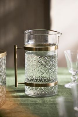 Starry Etched Glass Pitcher