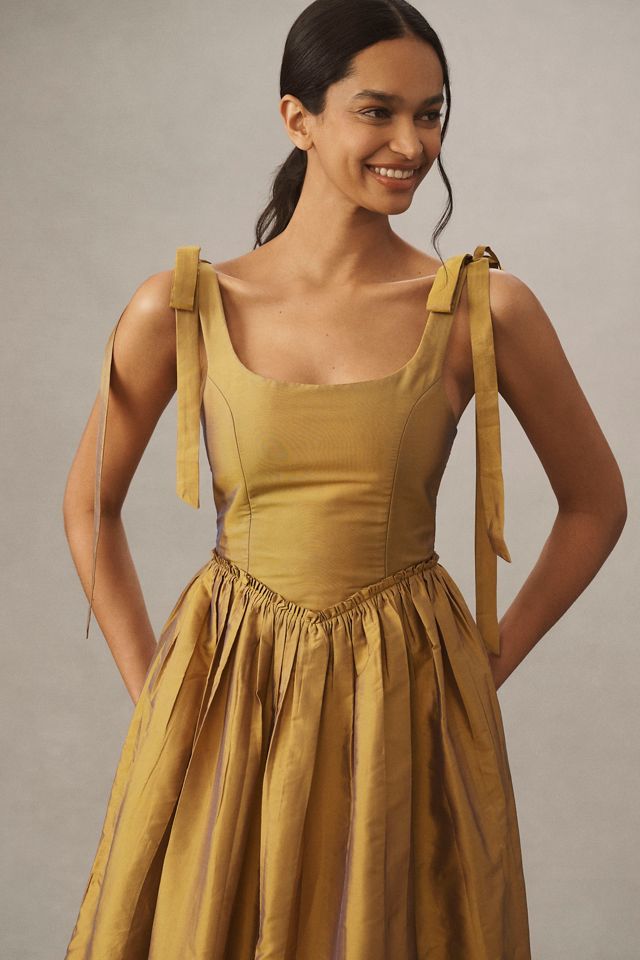Anthropologie ★ Louise Marie Corset Taffeta Maxi Dress Louise Marie Tie-Strap Corset Taffeta Maxi Dress | Anthropologie