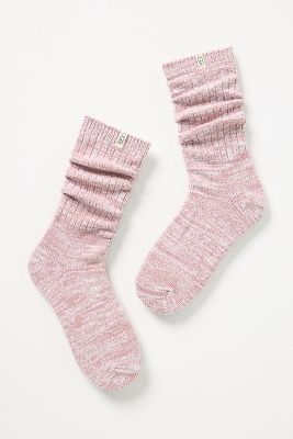 Shop Ugg Rib Knit Slouchy Crew Socks In Pink