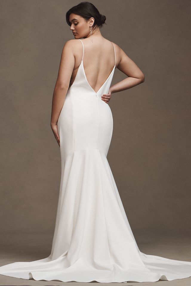 Watters Bonnie Fit & Flare Crepe Wedding Gown #5