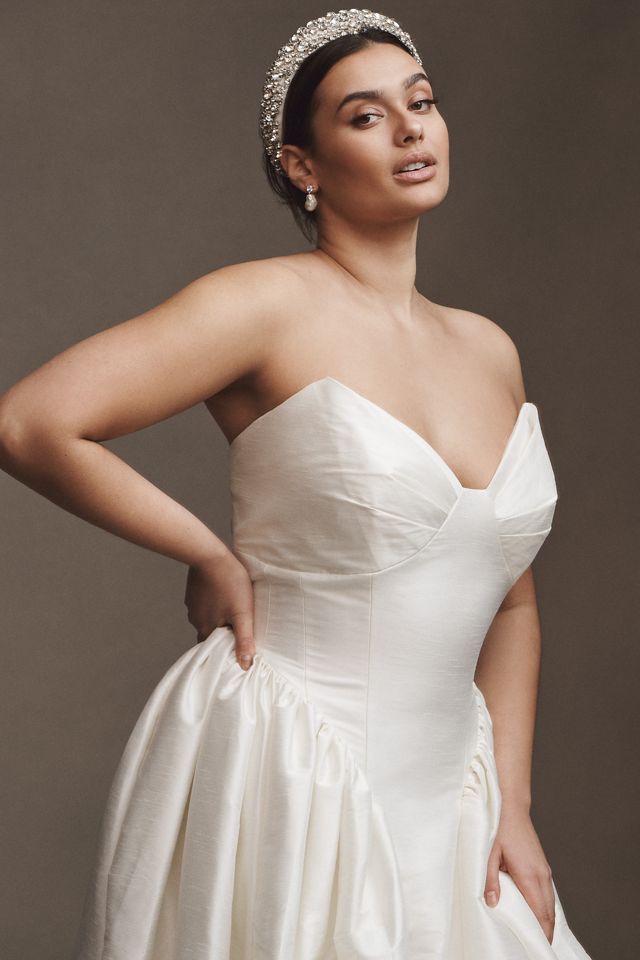 Willowby by Watters Ember Strapless Drop-Waist Dupioni Wedding Gown #5