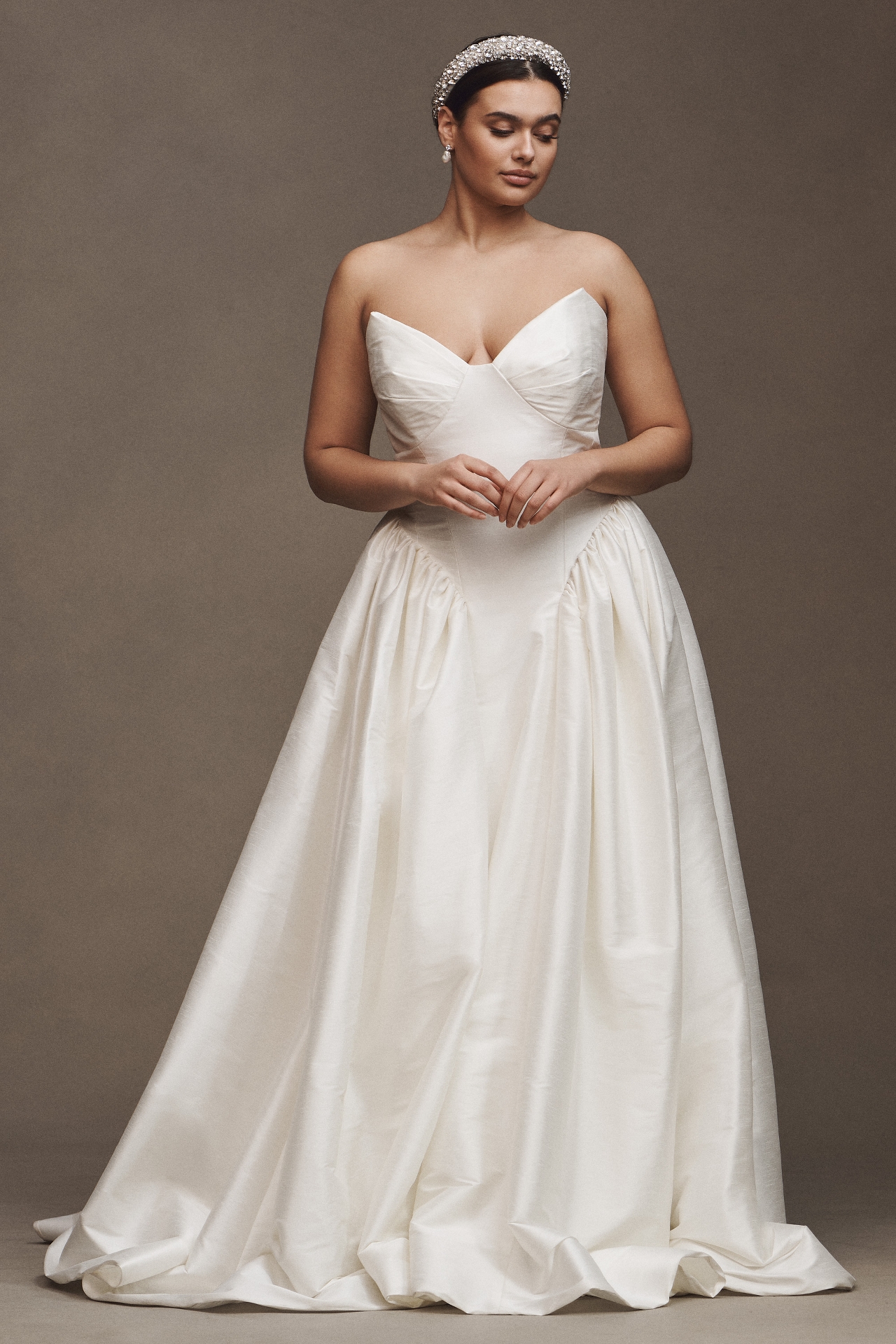 Willowby by Watters Ember Strapless Drop-Waist Dupioni Wedding Gown