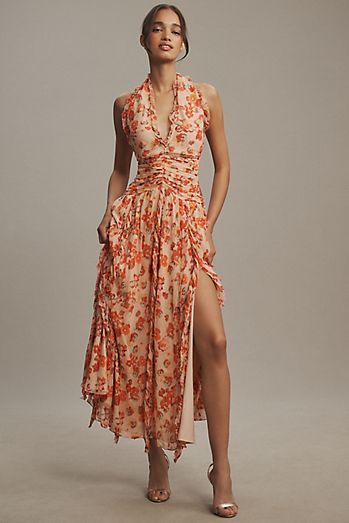 BHLDN Kira Sleeveless Chiffon Ruffled Midi Dress | Anthropologie BHLDN Kira Sleeveless Chiffon Ruffled Midi Dress | Anthropologie