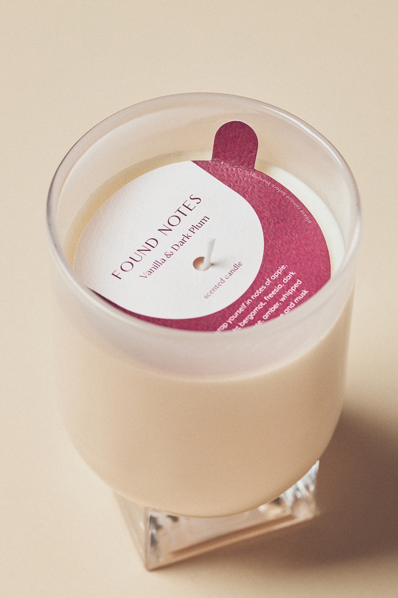 Found Notes Gourmand Vanilla & Dark Plum Large Glass Candle