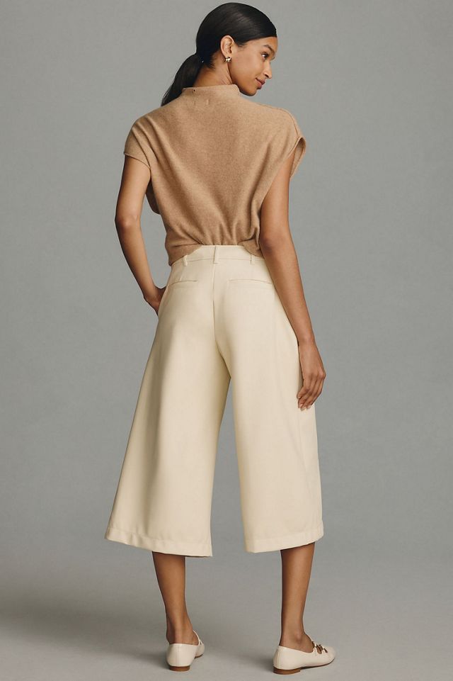 High-Rise Vegan Leather Culottes | Anthropologie