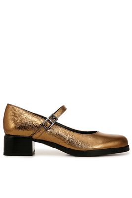 ミドルブーツ CRISS CROSS BROGUED MARY JANE W/ 75MM BLOCK HEEL IN PEBBLE G Mary-Jane shoes - shop women's Mary-Jane shoes at Chiko Shoes